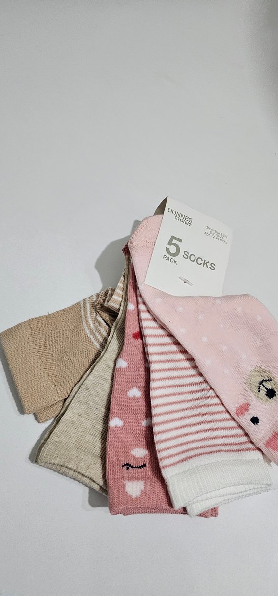 Kız Çocuk Pastel Renkli 5'li Desenli Çorap Seti - Görsel 2