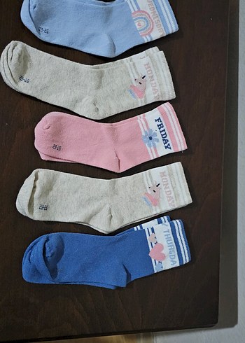 Kız Çocuk Pastel Renkli Baskılı Çoraplar - Görsel 4