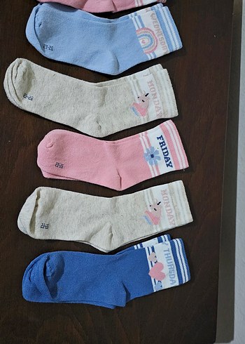 Kız Çocuk Pastel Renkli Baskılı Çoraplar - Görsel 5