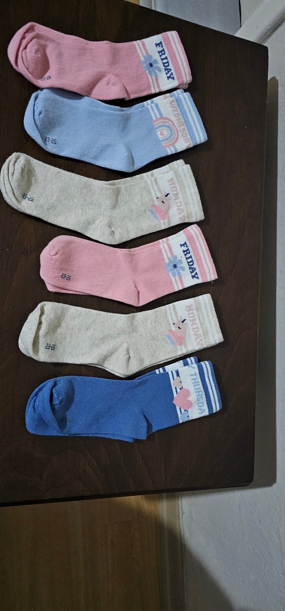 Kız Çocuk Pastel Renkli Baskılı Çoraplar - Görsel 4