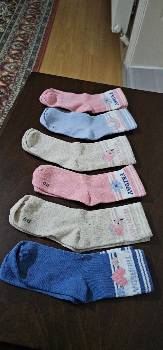 Kız Çocuk Pastel Renkli Baskılı Çoraplar - Görsel 3