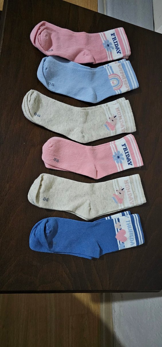 Kız Çocuk Pastel Renkli Baskılı Çoraplar - Görsel 2