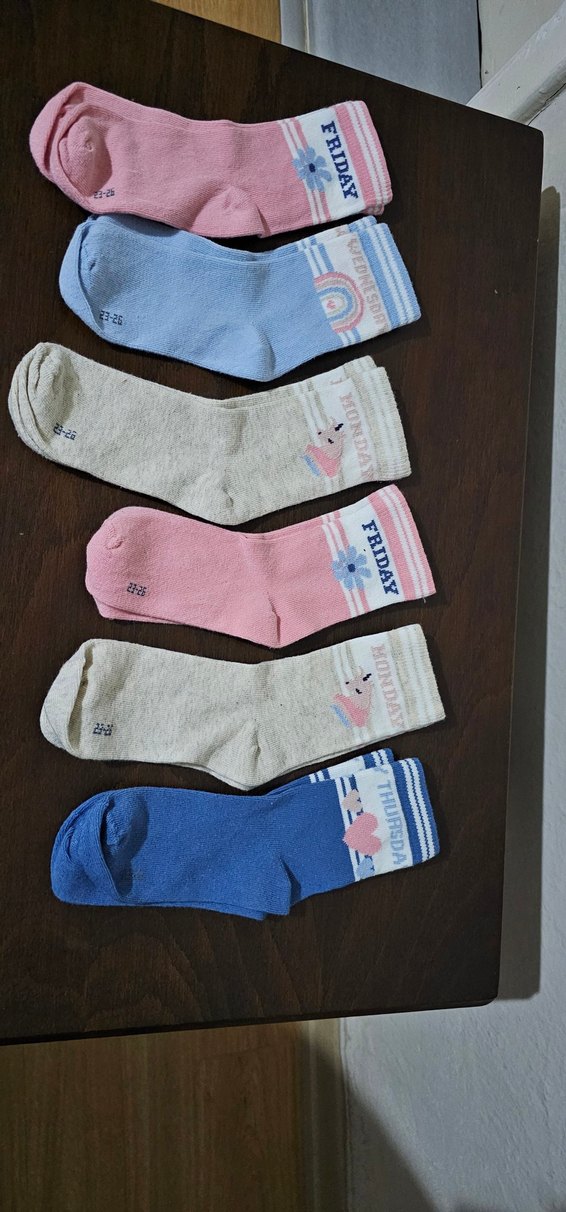 Kız Çocuk Pastel Renkli Baskılı Çoraplar - Görsel 5