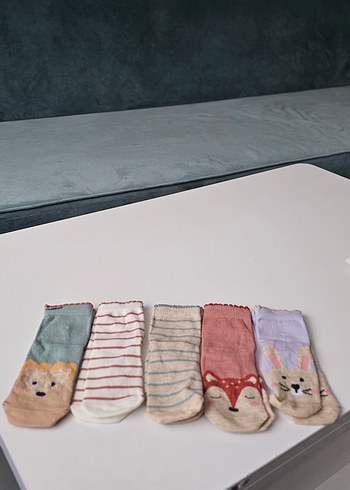 Nakışlı Çok Renkli Kız Çorapları Pamuk - Görsel 6