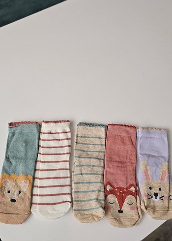 Nakışlı Çok Renkli Kız Çorapları Pamuk - Görsel 4