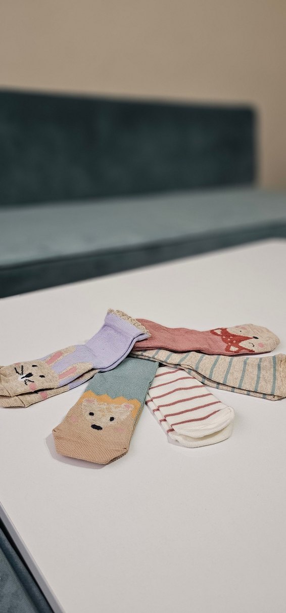 Nakışlı Çok Renkli Kız Çorapları Pamuk - Görsel 2