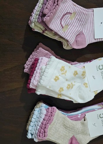 Kız Çocuk Nakışlı Pastel Renk Çorap Seti - Görsel 2