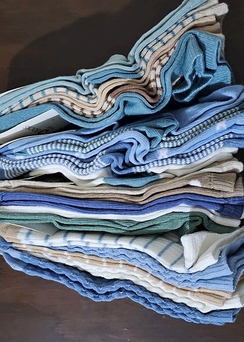 Kız Çocuk Mavi Nakışlı Pamuklu Çorap Seti - Görsel 2