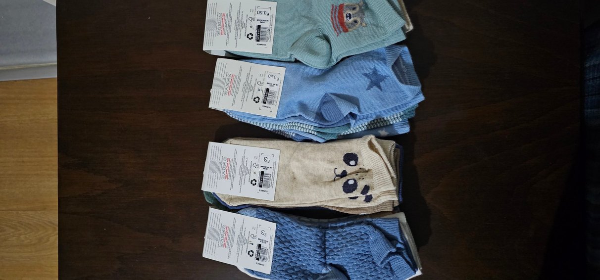 Kız Çocuk Mavi Nakışlı Pamuklu Çorap Seti - Görsel 3