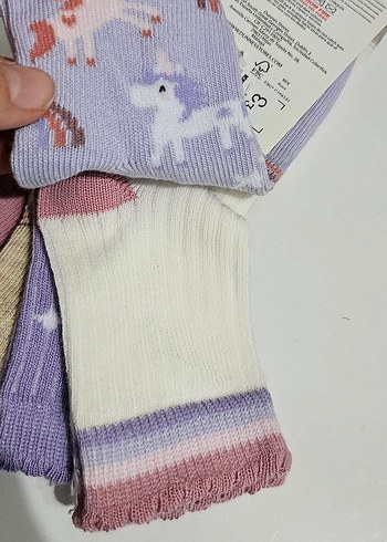 Kız Çocuk Çok Renkli Yün Çorap Seti - Görsel 5