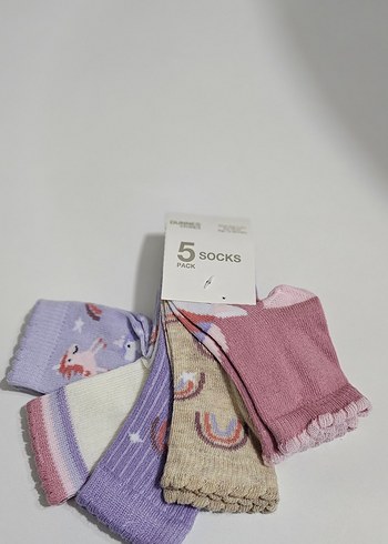 Kız Çocuk Çok Renkli Yün Çorap Seti - Görsel 2