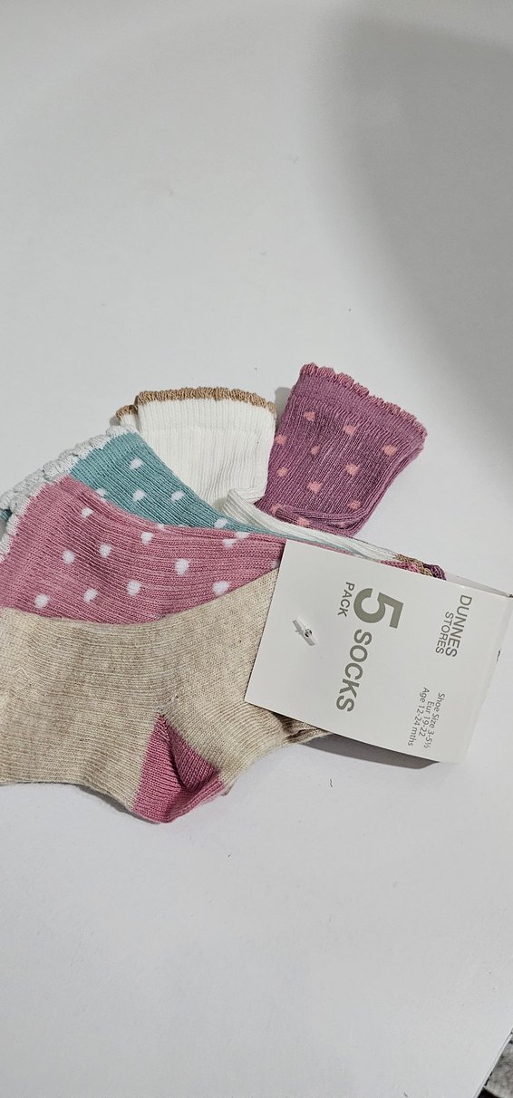 Kız Çocuk Çok Renkli Pamuklu Çorap 5'li Paket - Görsel 2