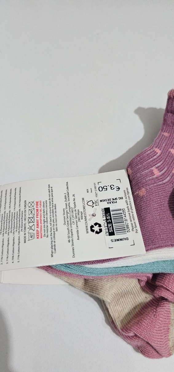 Kız Çocuk Çok Renkli Pamuklu Çorap 5'li Paket - Görsel 5