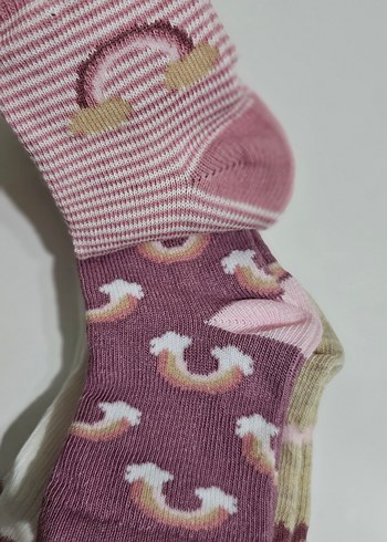 Kız Çocuk Nakışlı Pamuklu Çorap Seti 5'li - Görsel 6