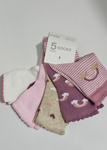 Kız Çocuk Nakışlı Pamuklu Çorap Seti 5'li - Görsel 2