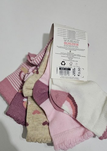 Kız Çocuk Nakışlı Pamuklu Çorap Seti 5'li - Görsel 4