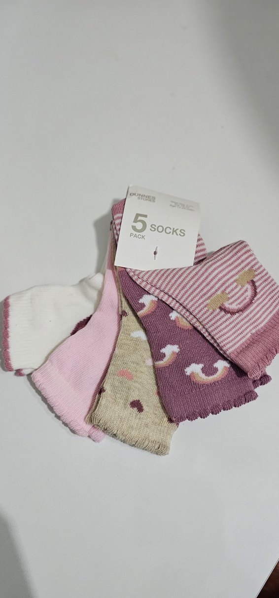 Kız Çocuk Nakışlı Pamuklu Çorap Seti 5'li - Görsel 2