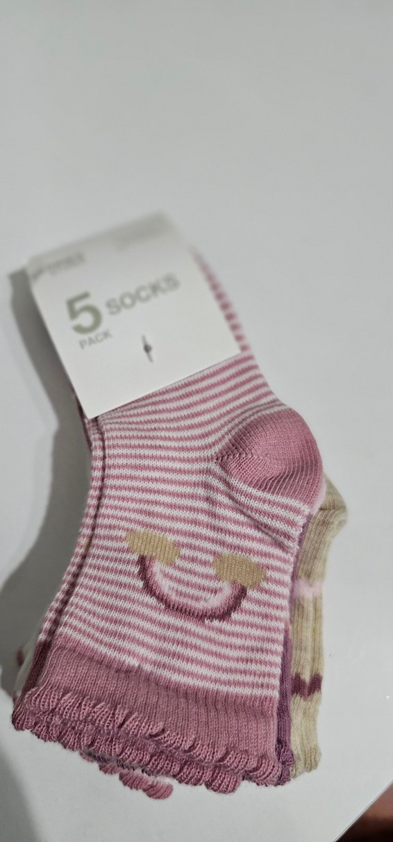 Kız Çocuk Nakışlı Pamuklu Çorap Seti 5'li - Görsel 5