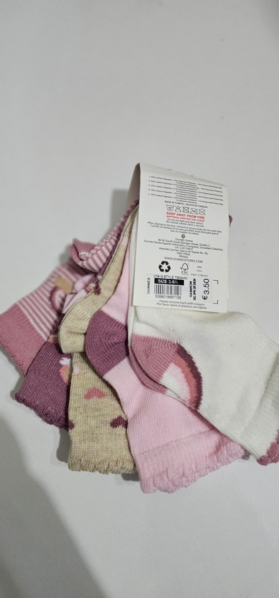 Kız Çocuk Nakışlı Pamuklu Çorap Seti 5'li - Görsel 4