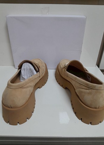 40 Beden camel Renk NİNE WEST 40 Bej Süet Tokalı Kadın Loafer