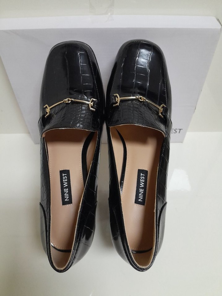 NİNE WEST 40 Kadın Siyah Parlak Deri Platform Topuklu Ayakkabı - Görsel 3