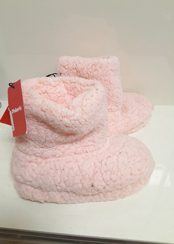 Polaris POLARIS 36/37 UYUMLU Pembe Örgü Sıcak Ev Terliği