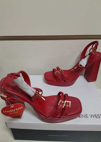 SIFIR NİNE WEST Kırmızı Platform Topuklu Kadın Ayakkabı 38 - Görsel 6