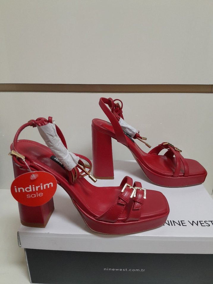 SIFIR NİNE WEST Kırmızı Platform Topuklu Kadın Ayakkabı 38 - Görsel 5