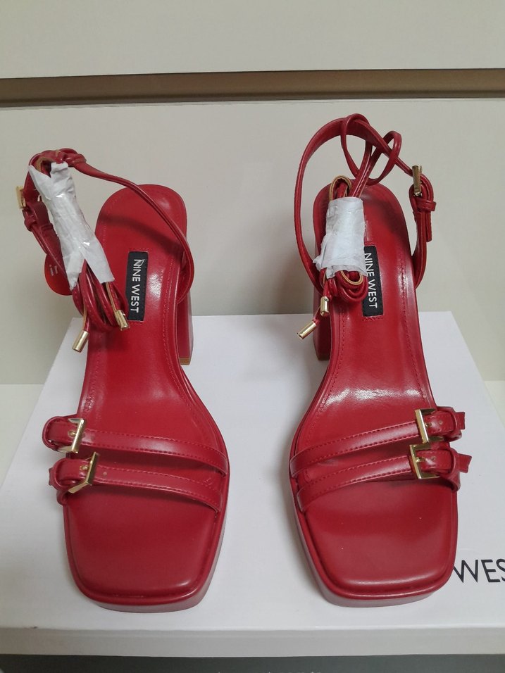 SIFIR NİNE WEST Kırmızı Platform Topuklu Kadın Ayakkabı 38 - Görsel 3