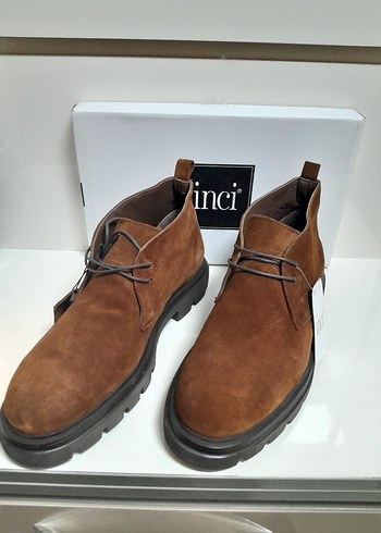 İNCİ HAKİKİ DERİ Kahverengi Süet Erkek Ofis Botu 45 - Görsel 2