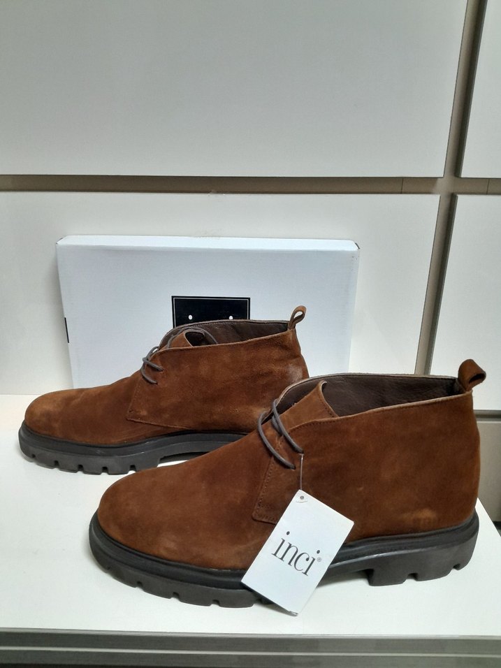 İNCİ HAKİKİ DERİ Kahverengi Süet Erkek Ofis Botu 45 - Görsel 5