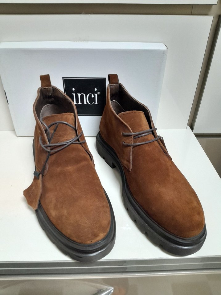 İNCİ HAKİKİ DERİ Kahverengi Süet Erkek Ofis Botu 45 - Görsel 3