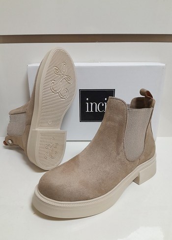 İNCİ Bej Süet Kadın Bot - Blok Topuklu 38 - Görsel 9