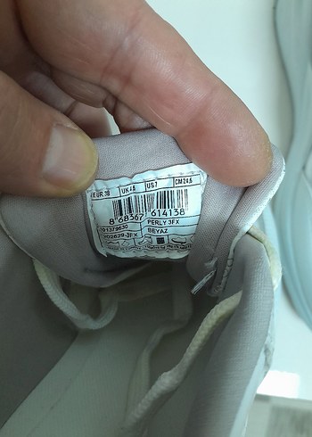 SIFIR İnci Beyaz Yılan Desenli Topuklu Spor Ayakkabı 38 - Görsel 9