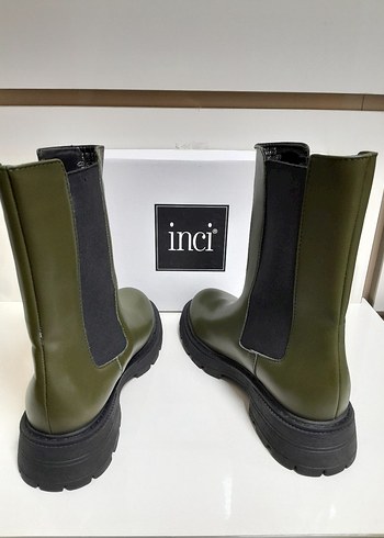 SIFIR İNCİ Kadın Haki  YANLAR Lastikli Bot 38 - Görsel 6