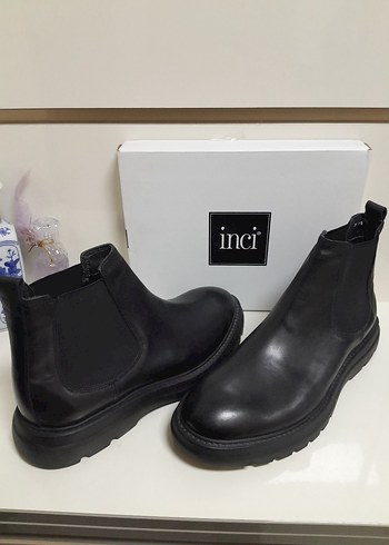 SIFIR İNCİ Siyah HAKİKİ Deri YANLAR ESNEK CHELSEA Bot 44 - Görsel 8