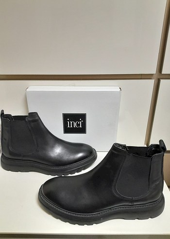 SIFIR İNCİ Siyah HAKİKİ Deri YANLAR ESNEK CHELSEA Bot 44 - Görsel 6
