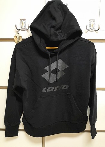 Lotto Sifir Lotto Siyah Kapusonlu Sweatshirt S Beden