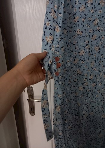 38 Beden mavi Renk Mavi Çiçekli Uzun elbise