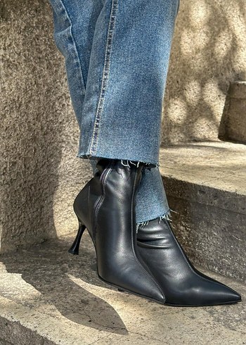 Siyah streç bot Stiletto Topuklu Kadın Bot - Görsel 2