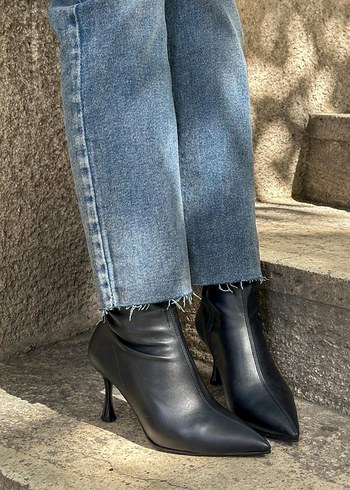 Siyah streç bot Stiletto Topuklu Kadın Bot - Görsel 3