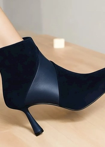 Kahverengi Süet Stiletto Topuklu Kadın Bot