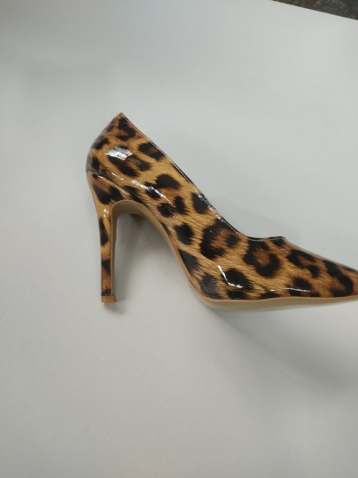 Leopar Desenli Kahverengi İnce Topuklu Kadın Ayakkabı - Görsel 2
