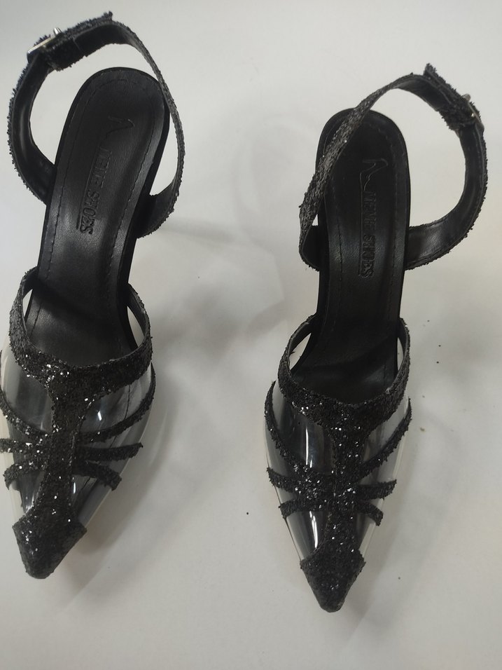 Siyah Yılan Desenli Stiletto Topuklu Kadın Ayakkabı - Görsel 2