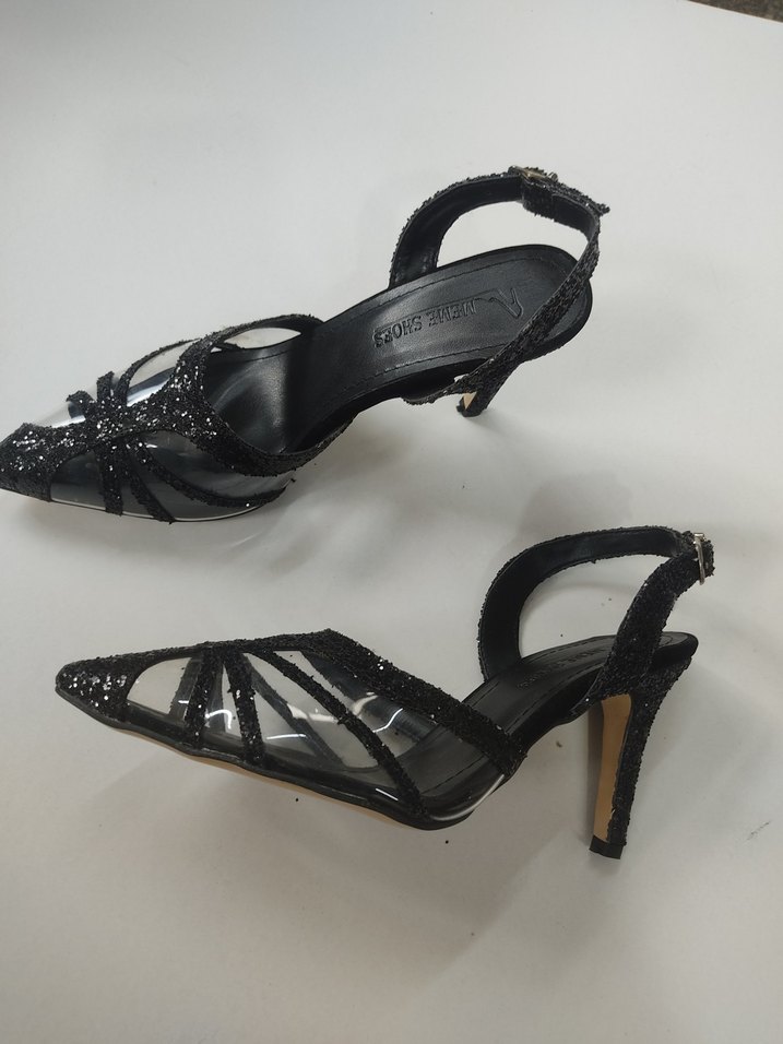 Siyah Yılan Desenli Stiletto Topuklu Kadın Ayakkabı - Görsel 3