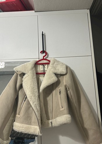 Kürklü Bej Süet Kadın Ceket