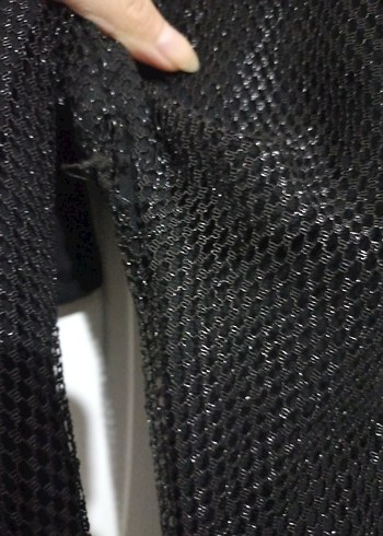 Siyah Parlak Biker Tarzı Hamile Pantolonu - Görsel 2