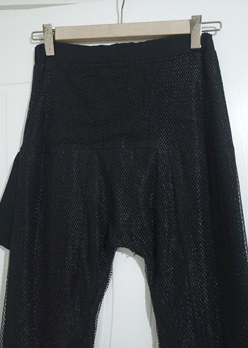 Siyah Parlak Biker Tarzı Hamile Pantolonu - Görsel 3