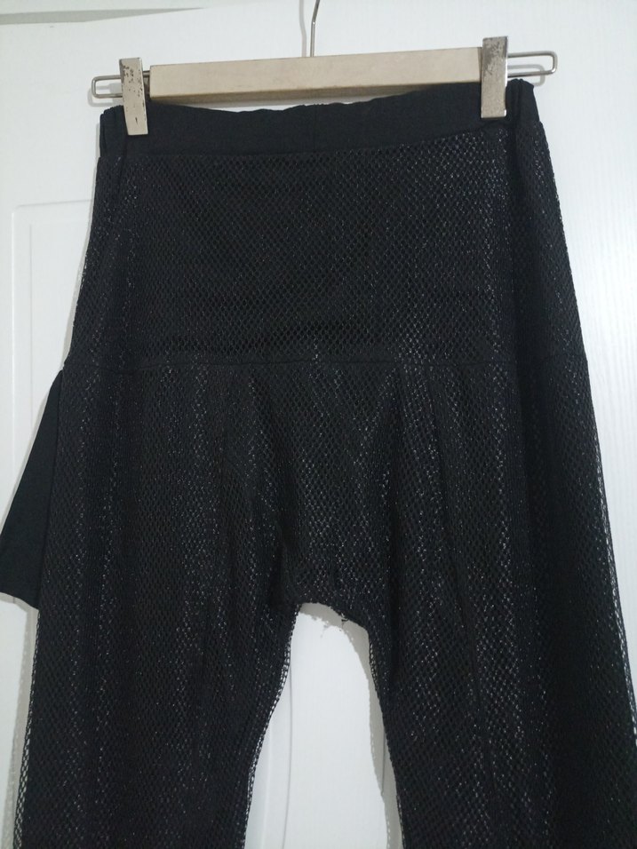 Siyah Parlak Biker Tarzı Hamile Pantolonu - Görsel 3