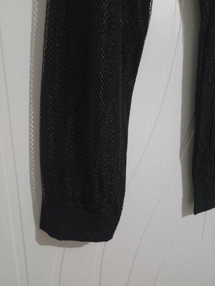 Siyah Parlak Biker Tarzı Hamile Pantolonu - Görsel 5